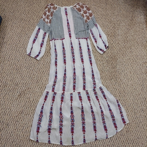 Sundance Mixed Print Striped Embroidered Floral Dress Women’s S Bohemian - Picture 15 of 16